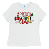 White Santa's Favorite Class Christmas Ladies Tee - LillyAllenDesigns