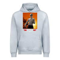 Heather Grey rooster topgun retro Urban Hoodie - lanVoArt