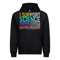 Black Hot Trend I Support Science Human Rights Public Education Urban Hoodie - lanVoArt