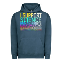 Pigment Midnight Navy Hot Trend I Support Science Human Rights Public Education Urban Hoodie - lanVoArt