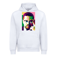 White malcolm x Urban Hoodie - lanVoArt