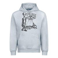 Heather Grey the alien paul Urban Hoodie - lanVoArt