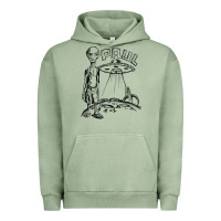 Pigment Oil Green the alien paul Urban Hoodie - lanVoArt