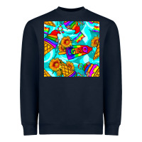 Navy Pride lgbtq ice cream and sunflowers seamless Heavyweight Sweatshirt - BundleAndBundleShop