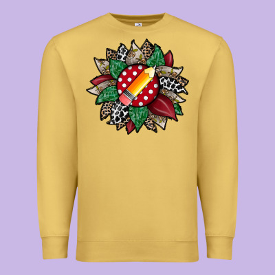 Teacher Sunflower Premium Sweatshirt Designed By Racoondesign