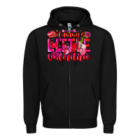 Black Mommy's Little Valentine Zipper Hoodie - CowhideDigitalArt