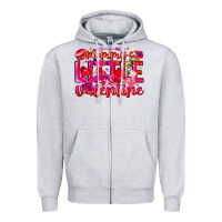 Heather Grey Mommy's Little Valentine Zipper Hoodie - CowhideDigitalArt