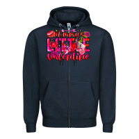 Navy Mommy's Little Valentine Zipper Hoodie - CowhideDigitalArt