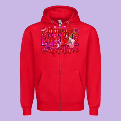 Mommy's Little Valentine Zipper Hoodie Designed By Cowhidedigitalart