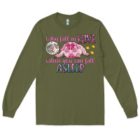 Army Green why fall in love when you can fall asleep Long Sleeve Tee - CowGirlArtShop