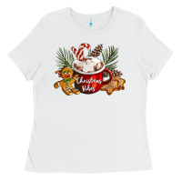 White christmas vibes hot cocoa Ladies Tee - LillyAllenDesigns