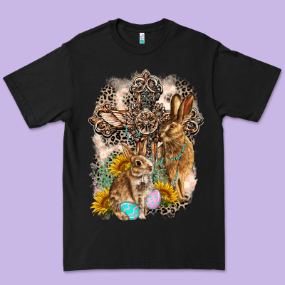 Western Rabbit With Crosses Premium Tee Designed By Lillyallendesigns
