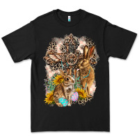 Black Western Rabbit with Crosses Premium Tee - LillyAllenDesigns