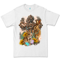 White Western Rabbit with Crosses Premium Tee - LillyAllenDesigns