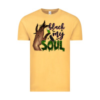 Vintage Mustard Black my soul Vintage Tee - NancyCooperArtShop