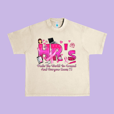 Breast Cancer Hr Human Resources Urban Heavy Tee Designed By Texasbilliewilder