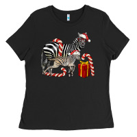 Black Christmas Zebra Baby And Mama Ladies Tee - LillyAllenDesigns