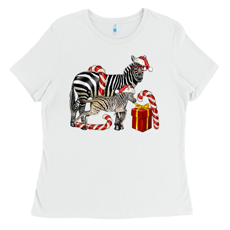 Christmas Zebra Baby And Mama Ladies Tee by LillyAllenDesigns | Teevron