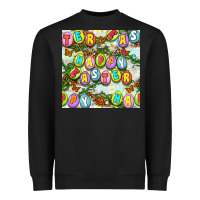 Black Happy Easter Seamless Pattern Heavyweight Sweatshirt - BundleAndBundleShop