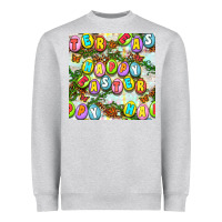 Heather Grey Happy Easter Seamless Pattern Heavyweight Sweatshirt - BundleAndBundleShop