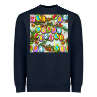 Navy Happy Easter Seamless Pattern Heavyweight Sweatshirt - BundleAndBundleShop