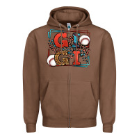 Chestnut Baseball gigi leopard frame Zipper Hoodie - LillyAllenDesigns