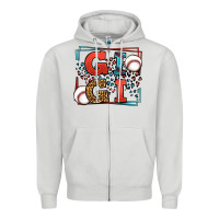 Dove Grey Baseball gigi leopard frame Zipper Hoodie - LillyAllenDesigns