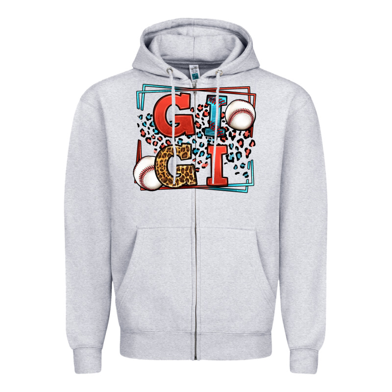 Baseball Gigi Leopard Frame Zipper Hoodie by LillyAllenDesigns | Teevron