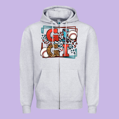 Baseball Gigi Leopard Frame Zipper Hoodie Designed By Lillyallendesigns