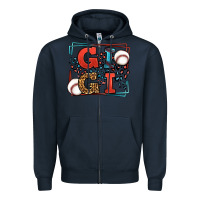 Navy Baseball gigi leopard frame Zipper Hoodie - LillyAllenDesigns