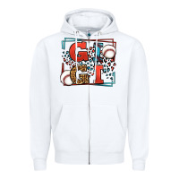 White Baseball gigi leopard frame Zipper Hoodie - LillyAllenDesigns