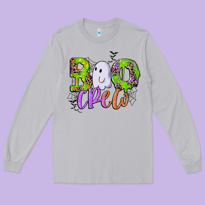 Boo Crew Long Sleeve Tee Designed By Cowgirlartshop