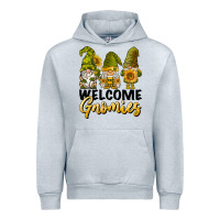 Heather Grey welcome gnomies sunflowers Urban Hoodie - BarkalooDesign