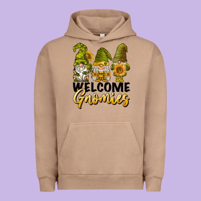 Welcome Gnomies Sunflowers Urban Hoodie Designed By Barkaloodesign