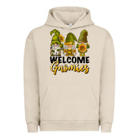 Pigment French Oak welcome gnomies sunflowers Urban Hoodie - BarkalooDesign
