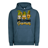 Pigment Midnight Navy welcome gnomies sunflowers Urban Hoodie - BarkalooDesign
