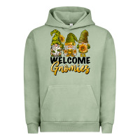 Pigment Oil Green welcome gnomies sunflowers Urban Hoodie - BarkalooDesign