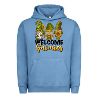 Pigment Pebble Blue welcome gnomies sunflowers Urban Hoodie - BarkalooDesign