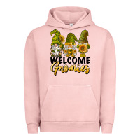 Pigment Salmon welcome gnomies sunflowers Urban Hoodie - BarkalooDesign
