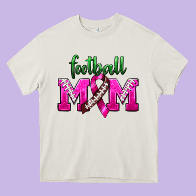 Football Mom Breast Cancer Heavy Core Tee Designed By Bundleandbundleshop