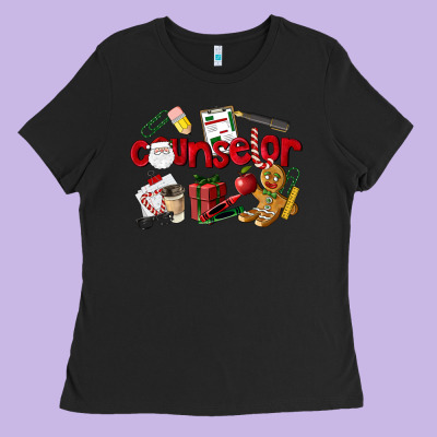 Counselor Christmas Ladies Tee Designed By Lillyallendesigns