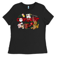 Black Counselor Christmas Ladies Tee - LillyAllenDesigns