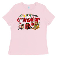 Bubblegum Pink Counselor Christmas Ladies Tee - LillyAllenDesigns