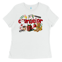 White Counselor Christmas Ladies Tee - LillyAllenDesigns