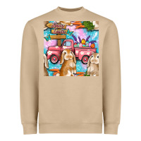 Mushroom Easter Bunny With Truck Seamless Pattern Heavyweight Sweatshirt - BundleAndBundleShop