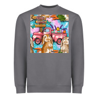 Storm Easter Bunny With Truck Seamless Pattern Heavyweight Sweatshirt - BundleAndBundleShop