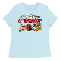 Baby Blue Counselor Christmas Ladies Tee - LillyAllenDesigns