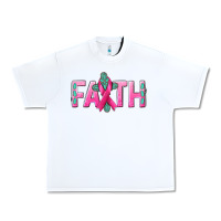 White Cancer Faith with gemstone Urban Heavy Tee - NancyCooperArtShop