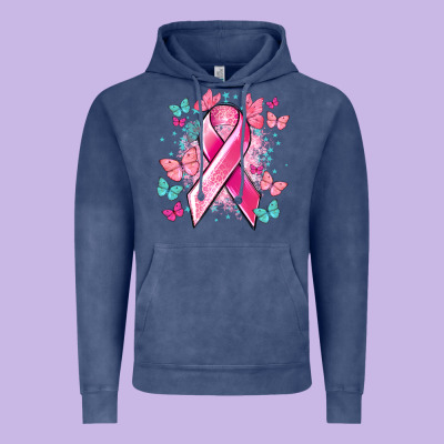 Breast Cancer Ribbon Cancer Awareness Vintage Hoodie Designed By Howdyjamesfarm