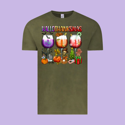 Hallothanksmas Vintage Tee Designed By Texasbilliewilder
